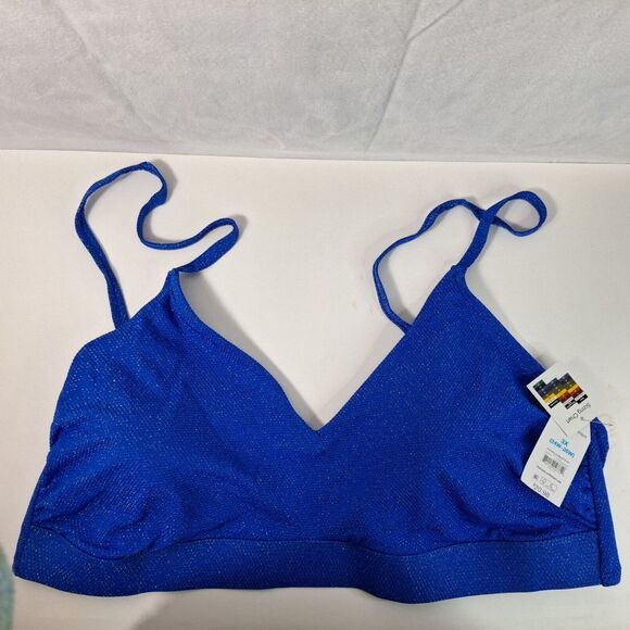 Time & Tru Two-Piece Swimming Suit Womens PLUS Sz 3X (24W-26W) Blue Glitter High - Picture 2 of 5
